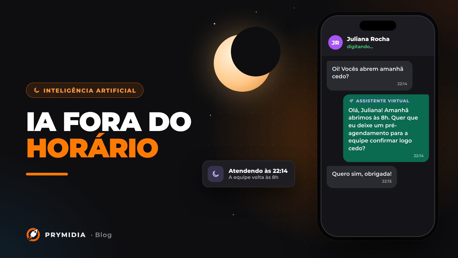 Ilustração do artigo: Atendimento fora do horário: a IA responde enquanto você descansa