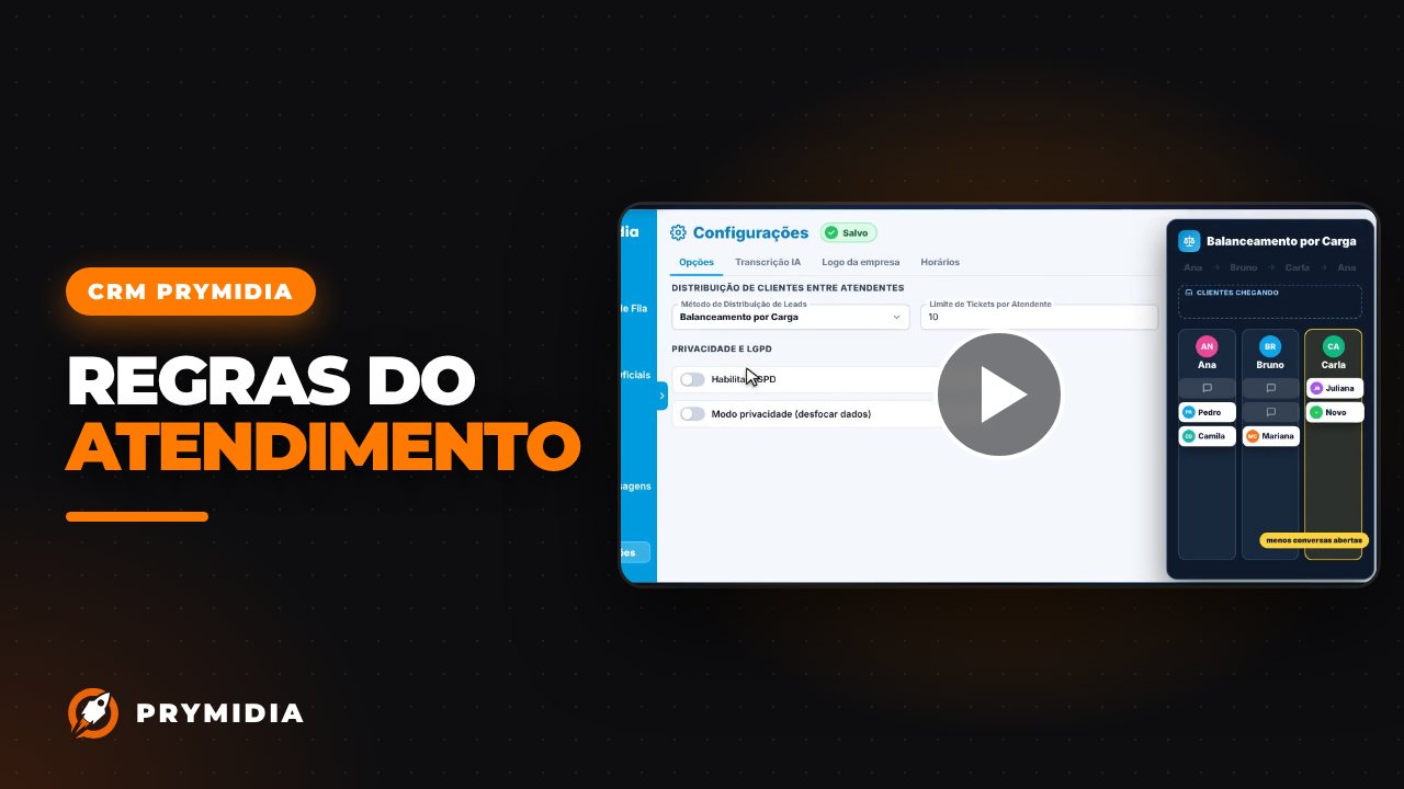 Vídeo: Configurações da empresa no CRM Prymidia