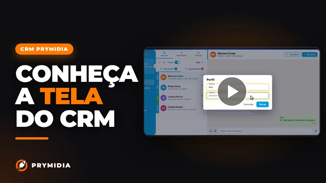 Vídeo: Navegando no sistema no CRM Prymidia